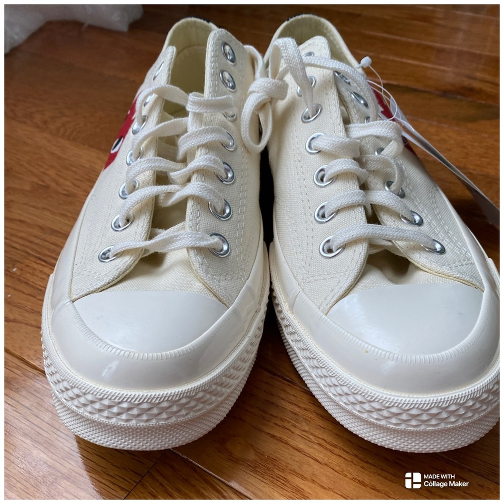 Comme des Garçons Off-White Converse Low Top Sneakers Men Size 9 (oversized) - Picture 5 of 15